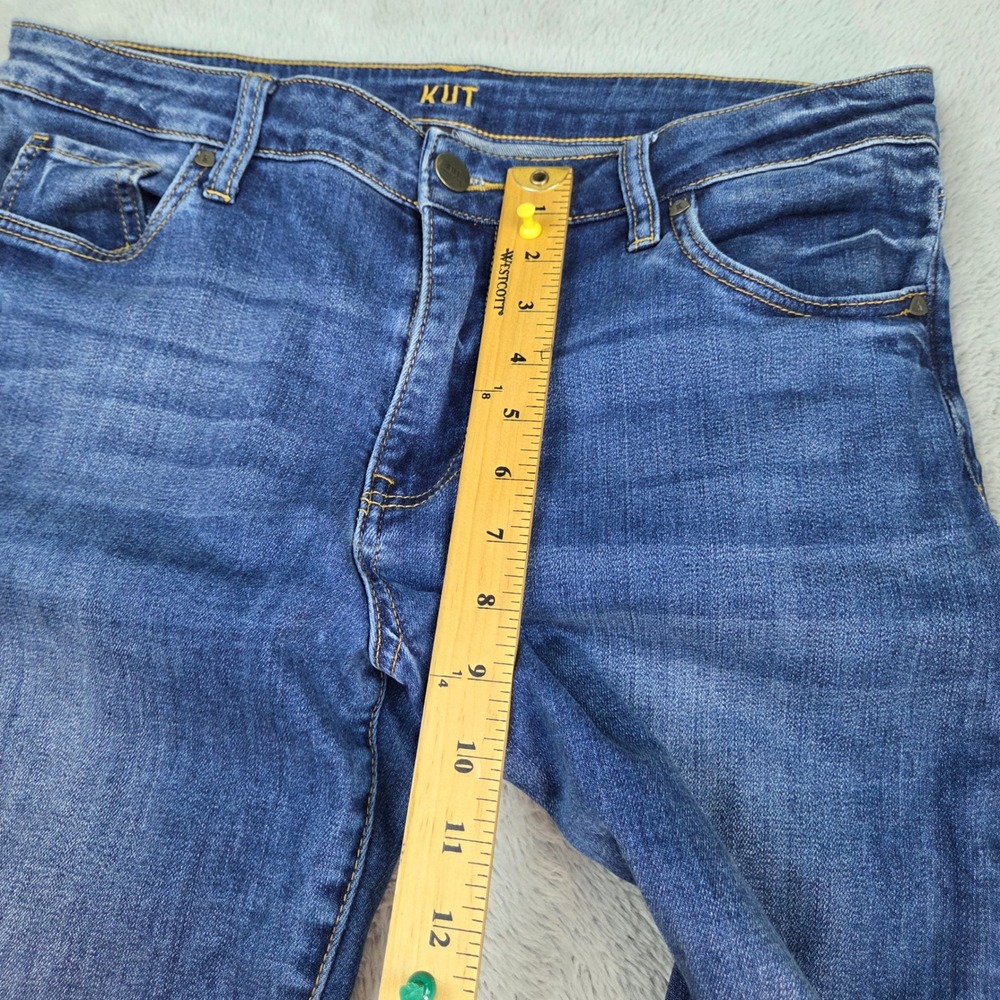 Kut from the Kloth Jeans Catherine Boyfriend Womens Sz 10 Raw Hem Blue - Picture 5 of 13